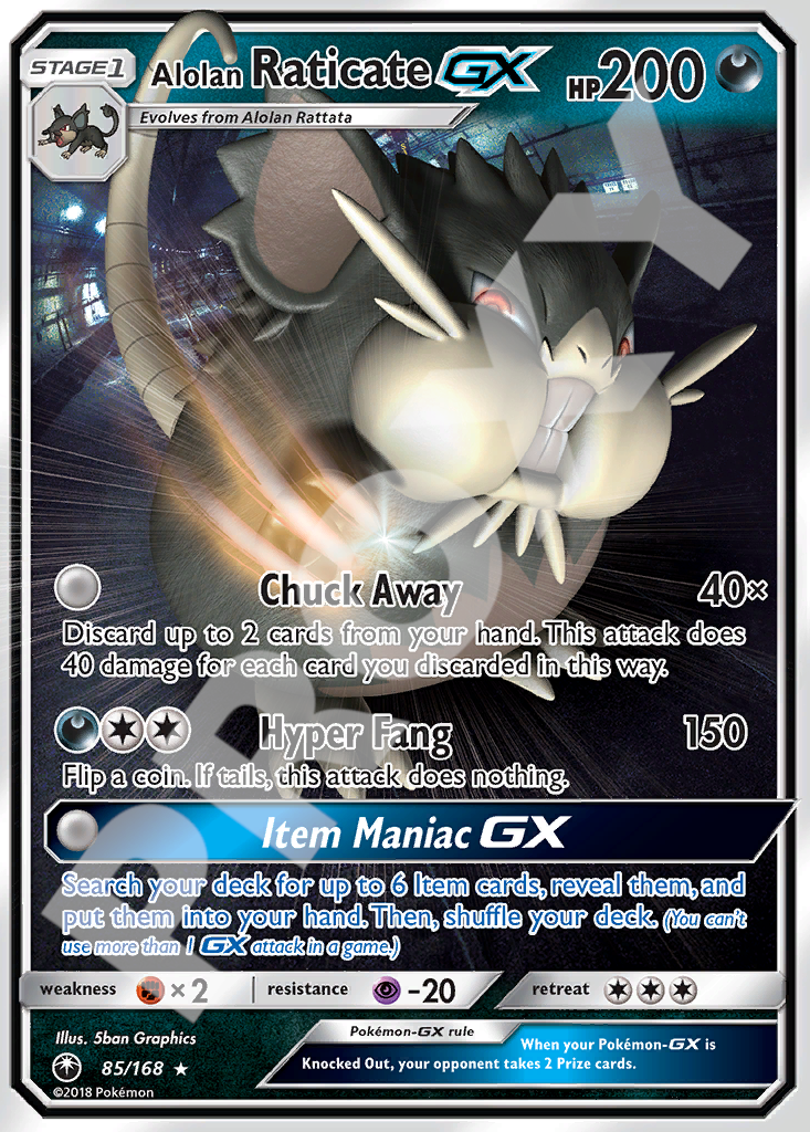Alohan Raticate GX 85 – Celestial Storm | The Proxy Lab
