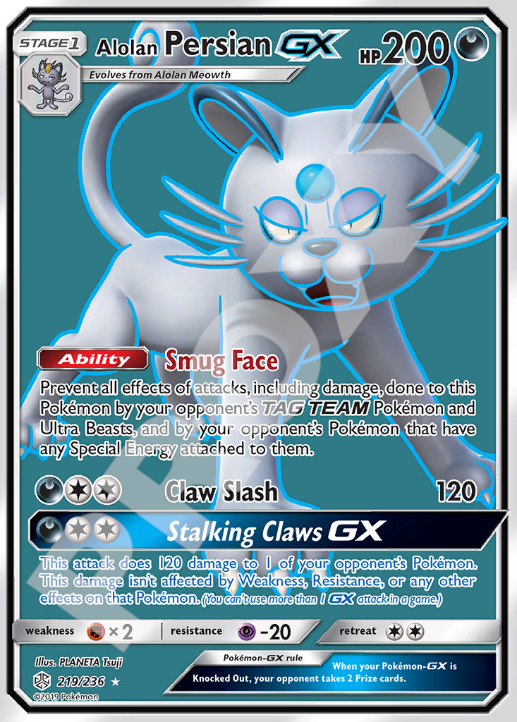 Alolan Persian GX 219 – Hidden Fates | The Proxy Lab