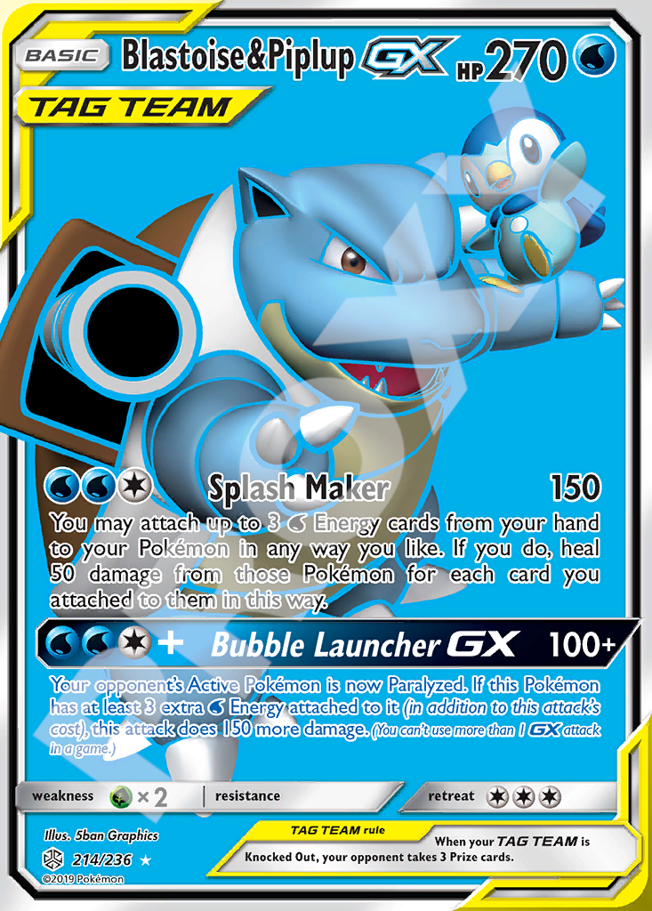 Blastoise&Piplup GX 214 – Hidden Fates | The Proxy Lab