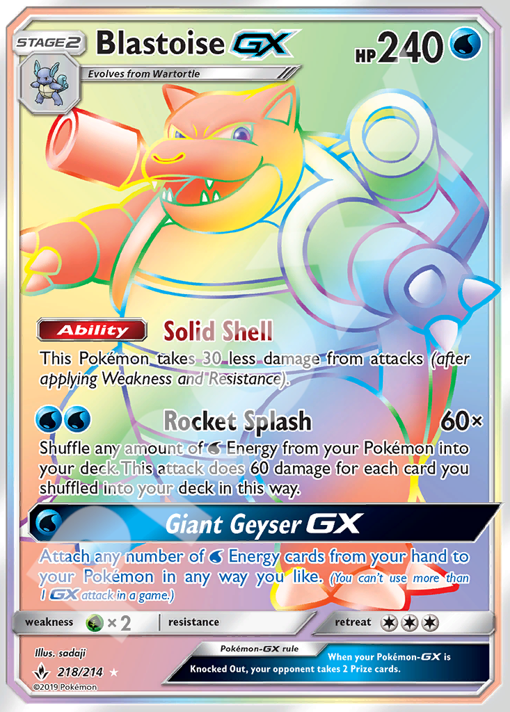 Blastoise GX 218 – Unbroken Bonds | The Proxy Lab
