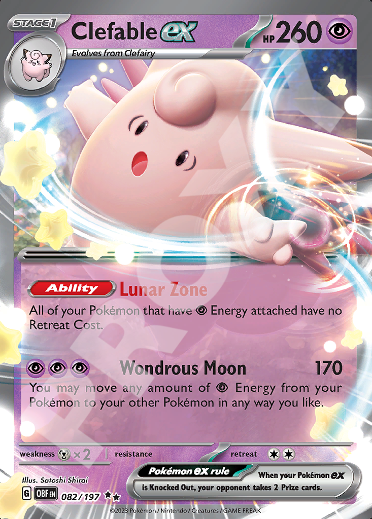 Clefable EX 082 – Obsidian Flames | The Proxy Lab