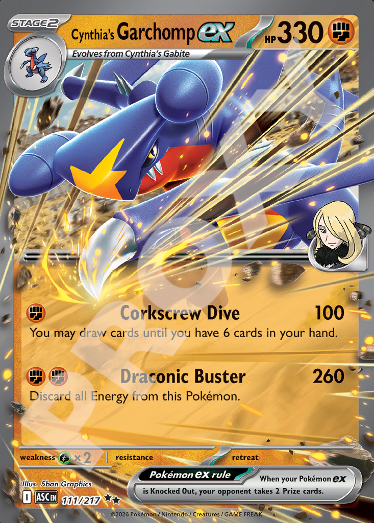 Cynthias Garchomp EX 111 – Ascended Heroes | The Proxy Lab