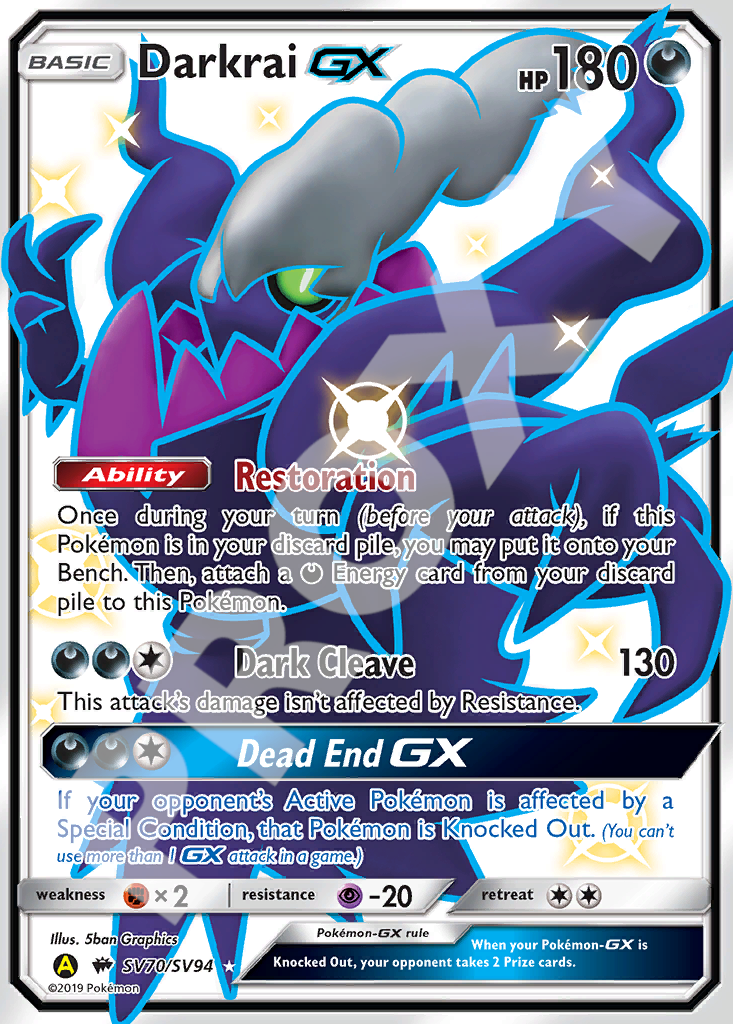 Darkrai GX SV70 – Hidden Fates | The Proxy Lab