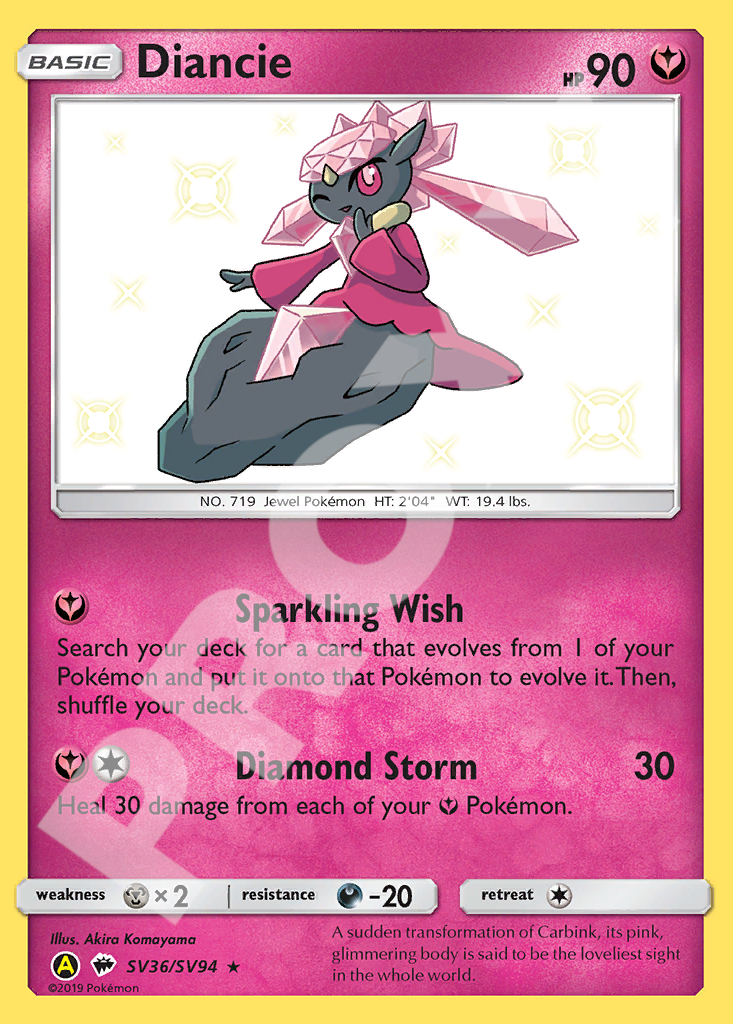 Diancie 5V36 007 – Hidden Fates | The Proxy Lab