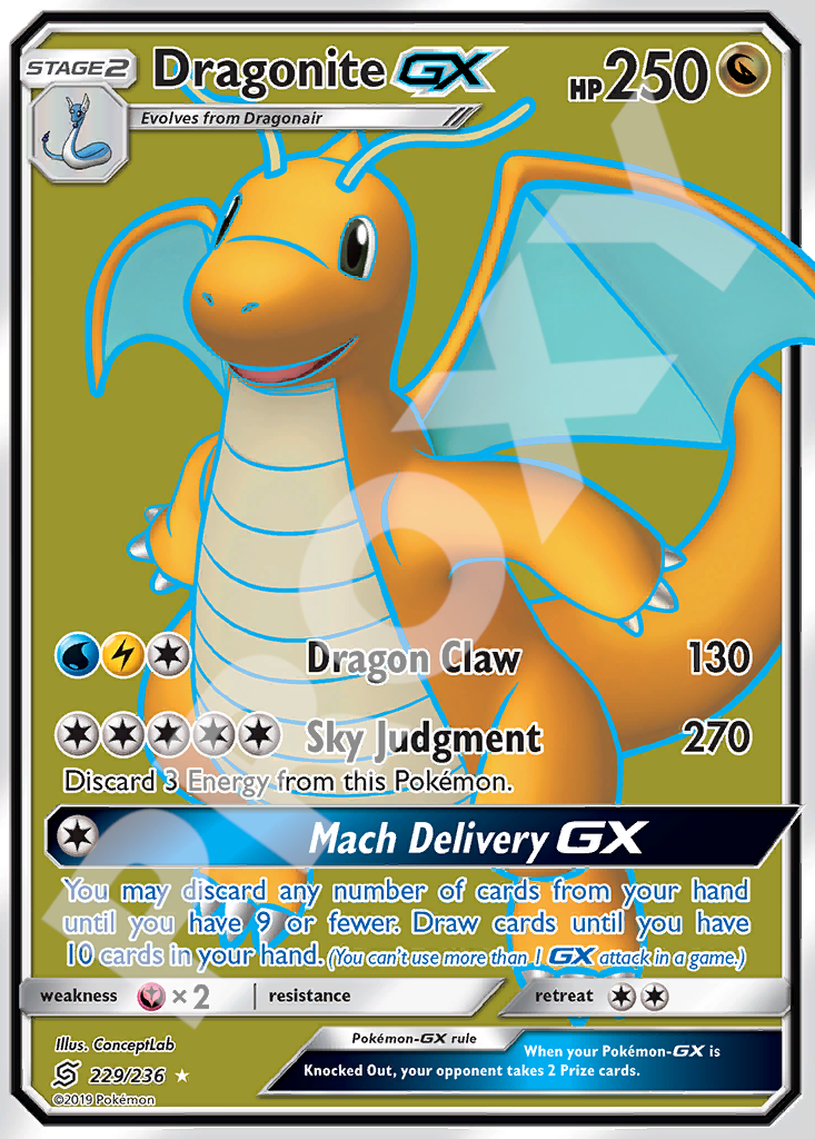 Dragonite GX 229 – Hidden Fates | The Proxy Lab