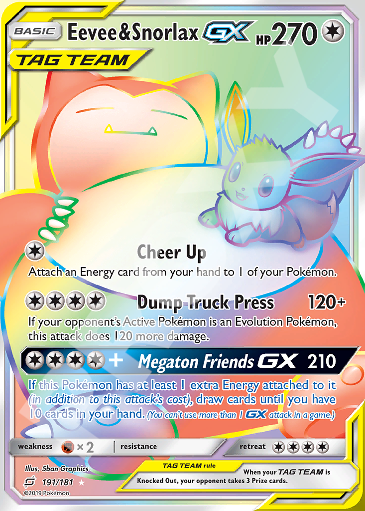 Eevee&Snorlax GX 191 – Team Up | The Proxy Lab