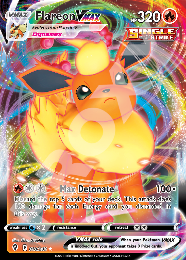 Flareon VMAX 018 – Evolving Skies | The Proxy Lab