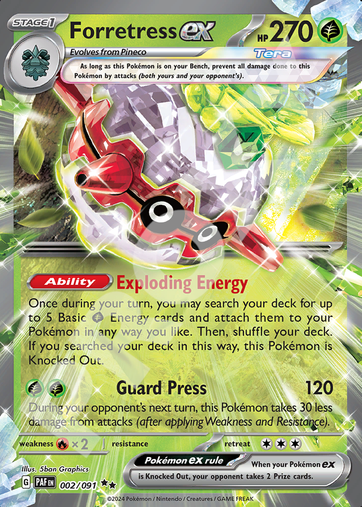 Forretress EX 002 – Paldean Fates | The Proxy Lab