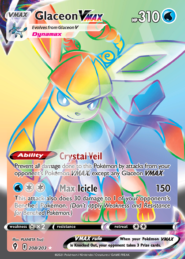 Glaceon VMAX 208 – Evolving Skies | The Proxy Lab