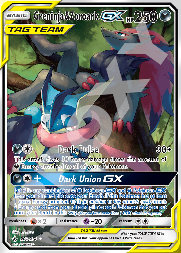 Greninja&Zoroark GX 201 – Unbroken Bonds | The Proxy Lab