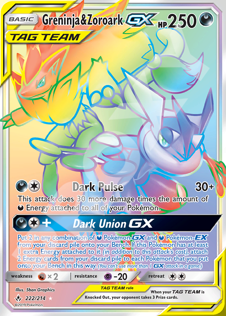 Greninja&Zorook GX 222 – Unbroken Bonds | The Proxy Lab