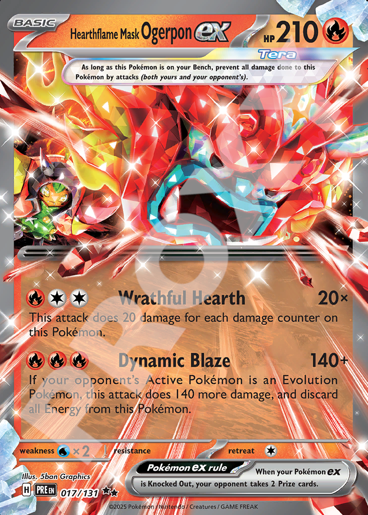 Hearthflame Mask Ogerpon EX 017 – Prismatic Evolutions | The Proxy Lab