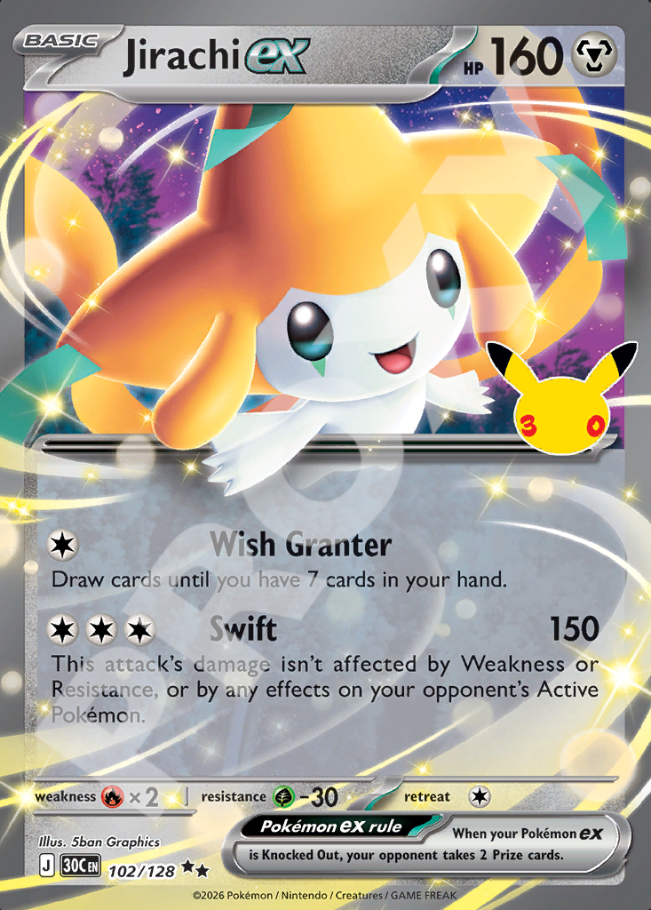Jirachi EX 102 – 30th Celebration | The Proxy Lab
