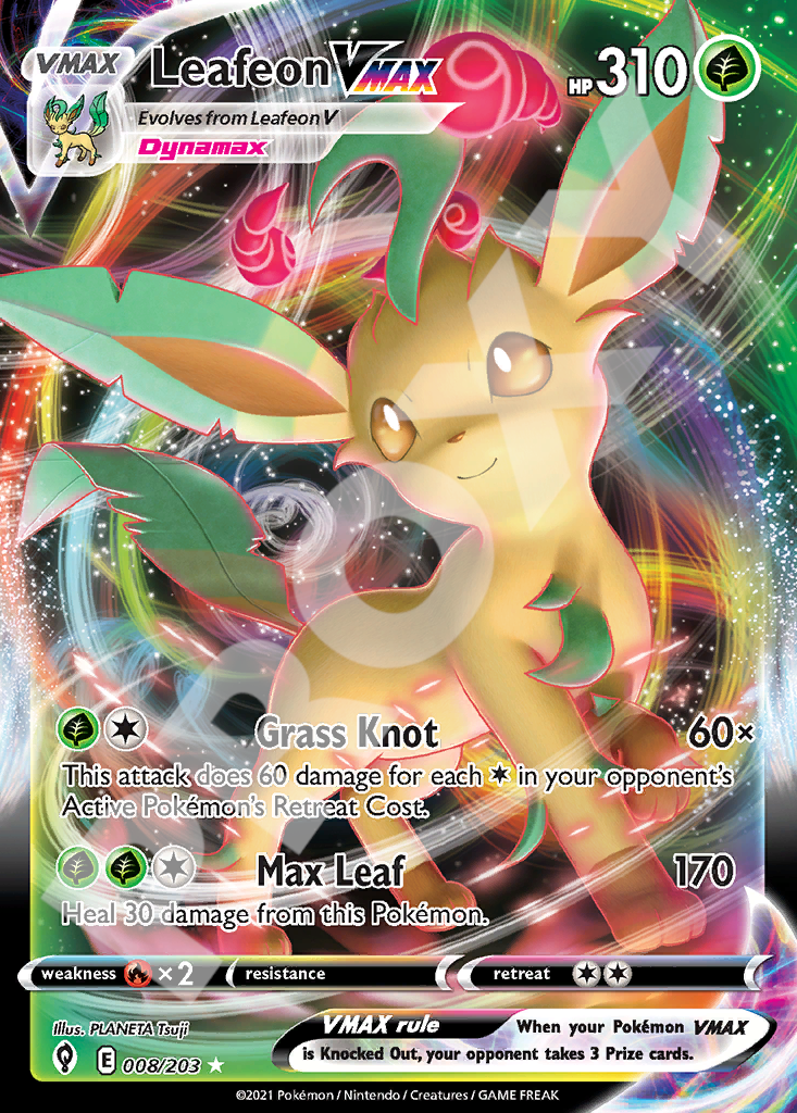 Leafeon VMAX 008 – Evolving Skies | The Proxy Lab