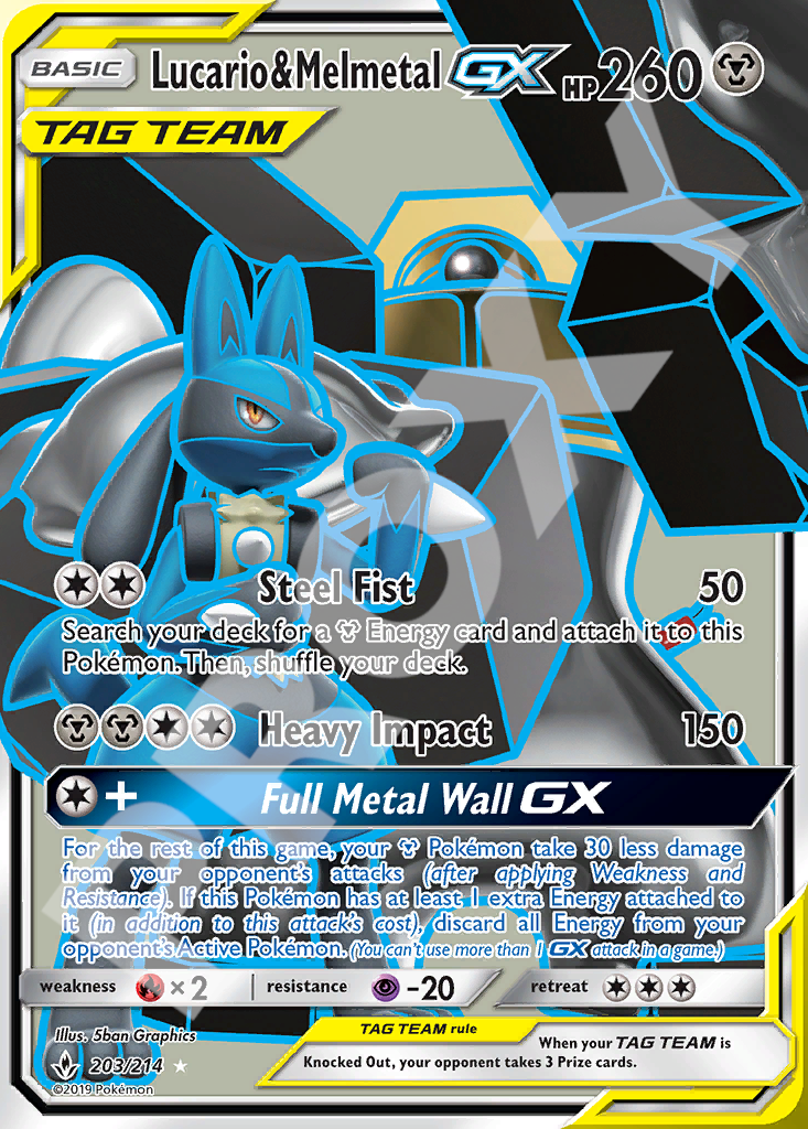 Lucario&Melmetal GX 203 – Unbroken Bonds | The Proxy Lab