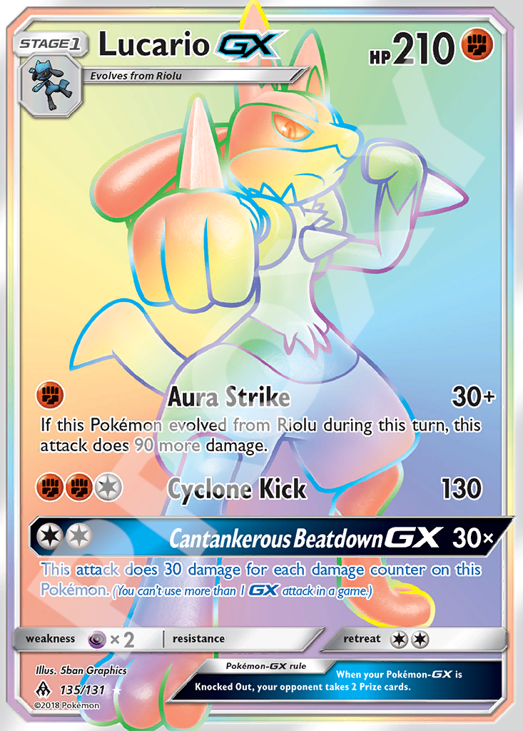 Lucario GX 135 – Forbidden Light | The Proxy Lab