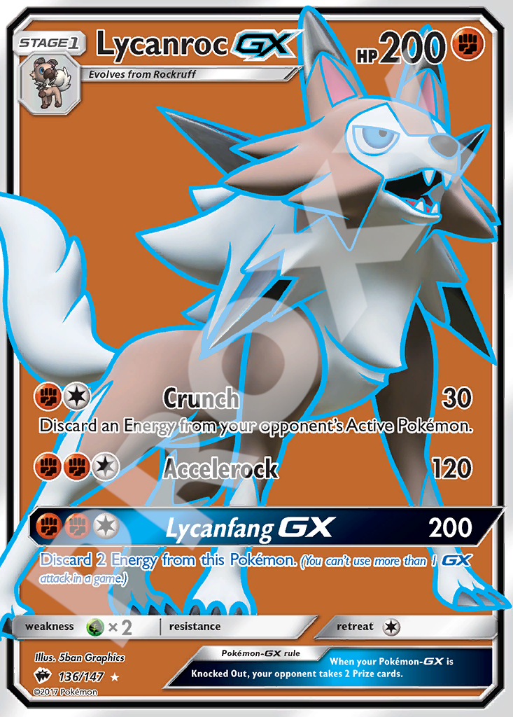 Lycanroc GX 136 – Burning Shadows | The Proxy Lab
