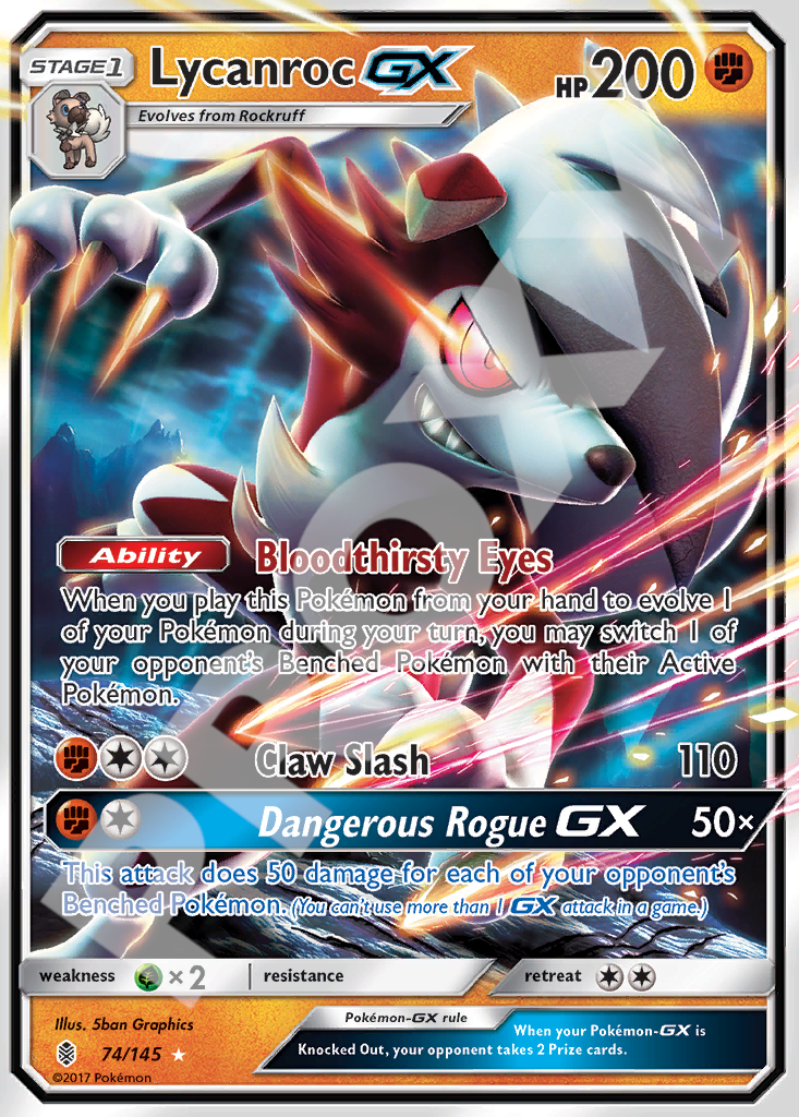 Lycanroc GX 74 – Guardians Rising | The Proxy Lab