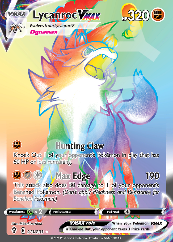 Lycanroc VMAX 213 – Evolving Skies | The Proxy Lab