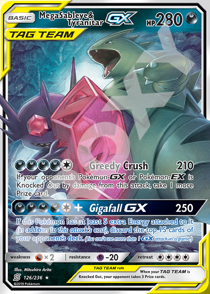 MegaSableye&Tyranitar GX 126 – Hidden Fates | The Proxy Lab