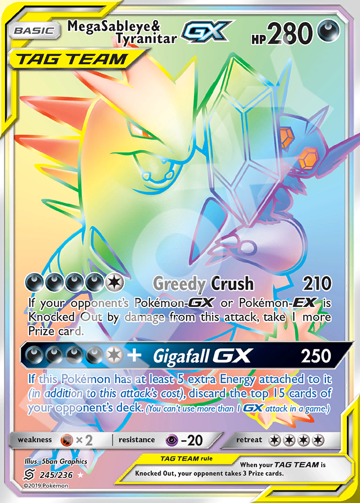 MegaSableye&Tyrantar GX 245 – Hidden Fates | The Proxy Lab