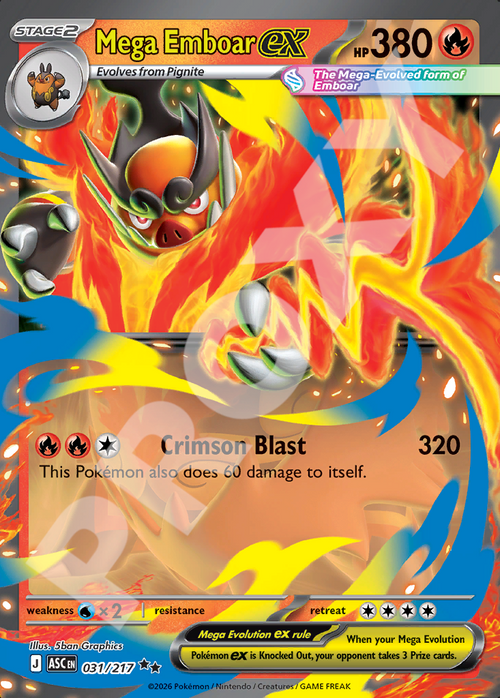 Mega Emboar EX 031 – Ascended Heroes | The Proxy Lab