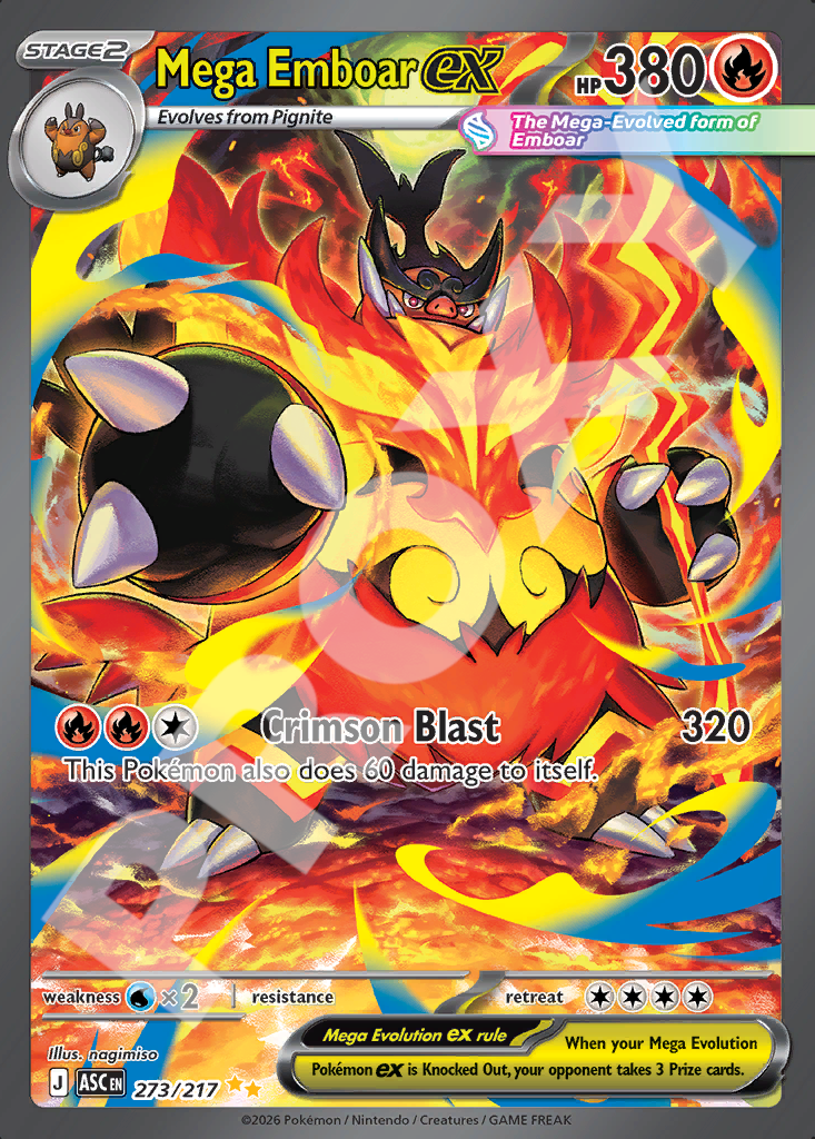 Mega Emboar EX 273 – Ascended Heroes | The Proxy Lab