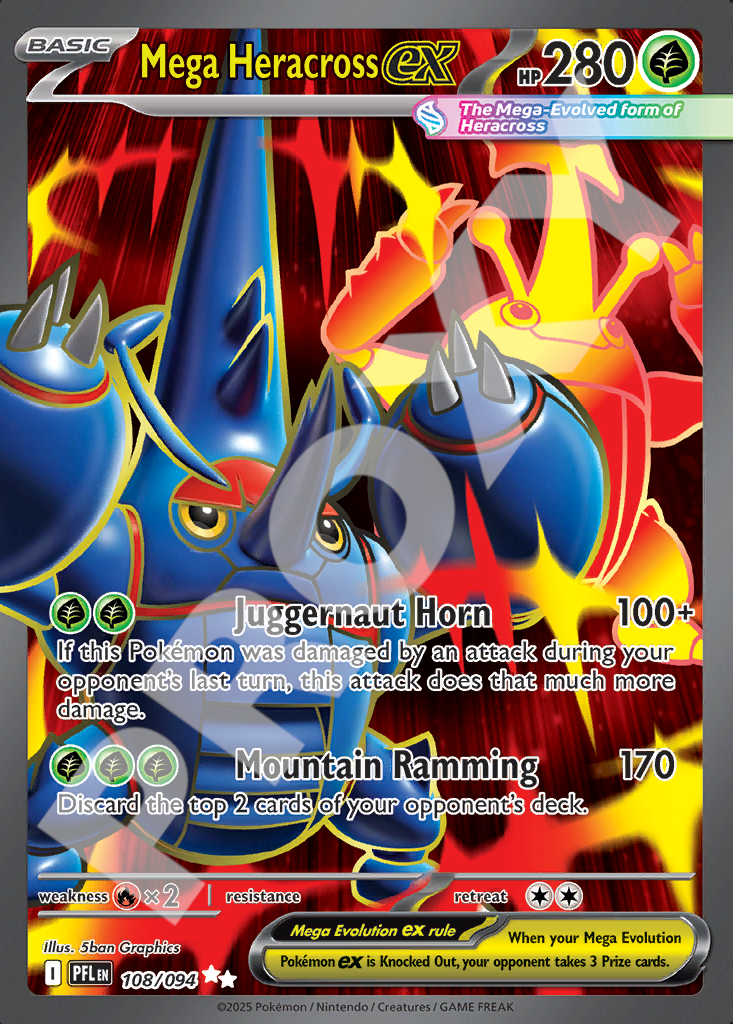 Mega Heracross EX 108 – Phantasmal Flames | The Proxy Lab