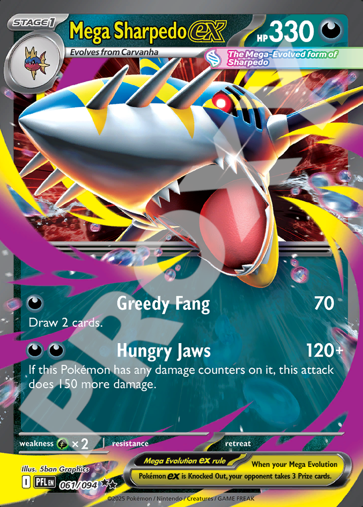 Mega Sharpedo EX 061 – Phantasmal Flames | The Proxy Lab