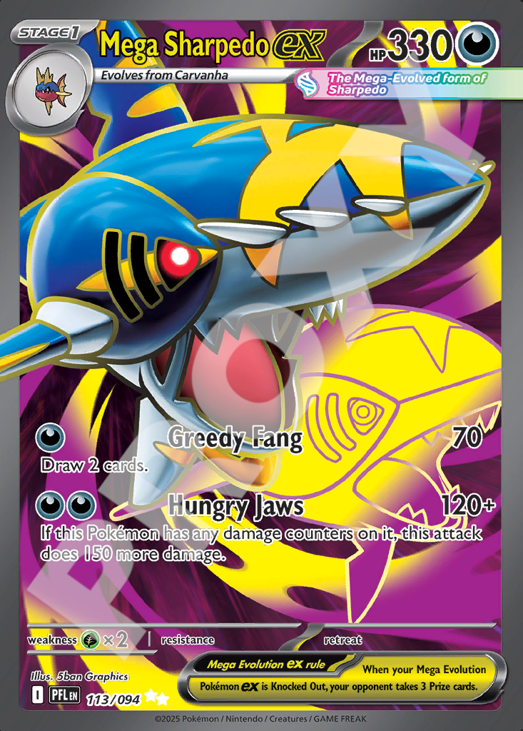 Mega Sharpedo EX 113 – Phantasmal Flames | The Proxy Lab
