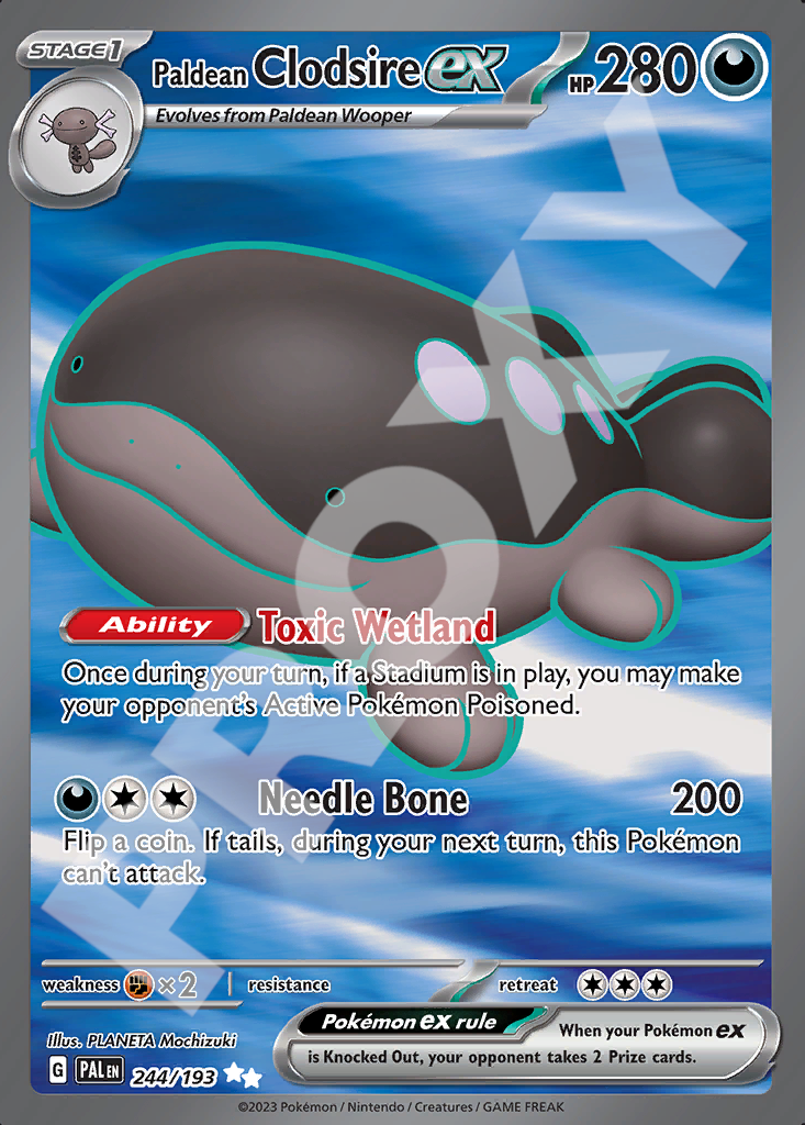 Paldean Clodsire EX 244 – Paldea Evolved | The Proxy Lab