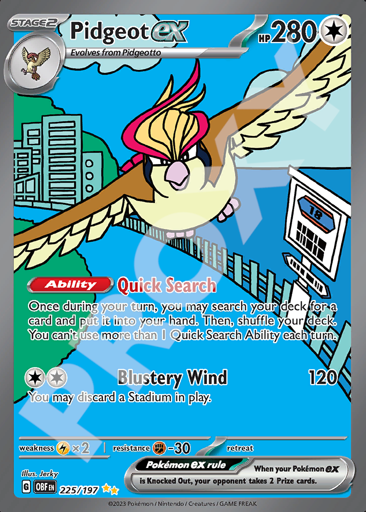 Pidgeot EX 225 – Obsidian Flames | The Proxy Lab