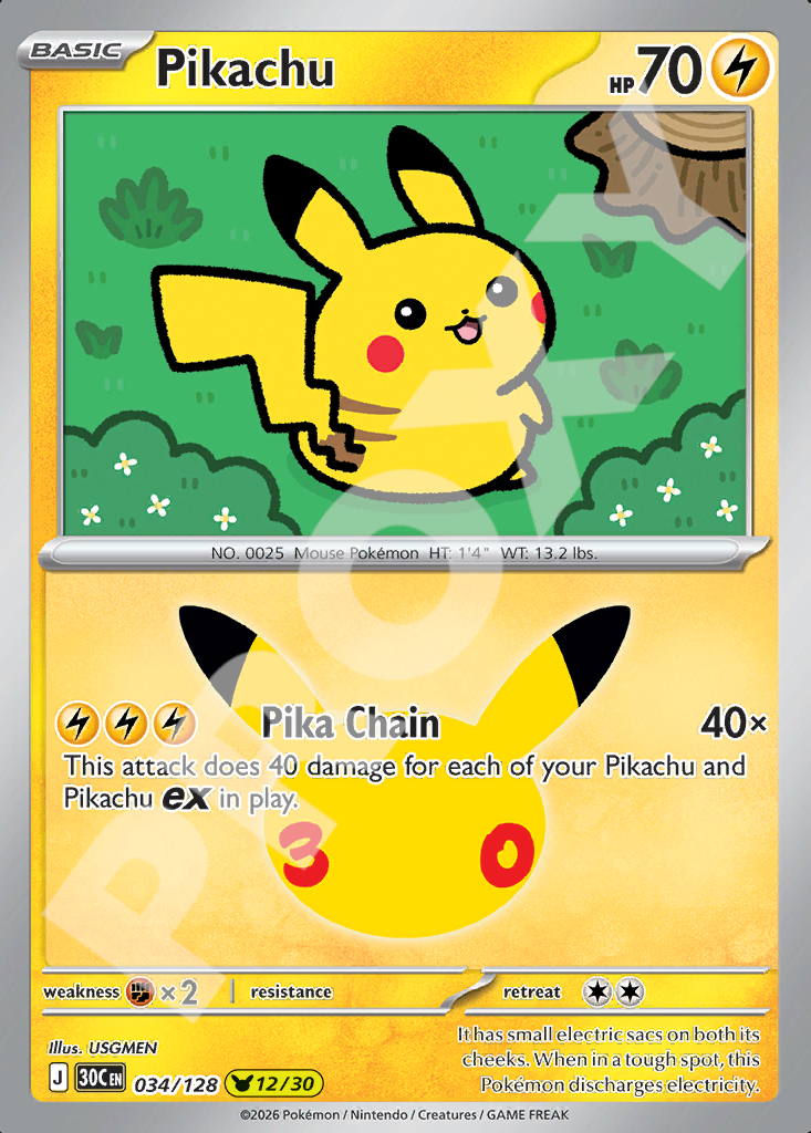 Pikachu 034 – 30th Celebration | The Proxy Lab