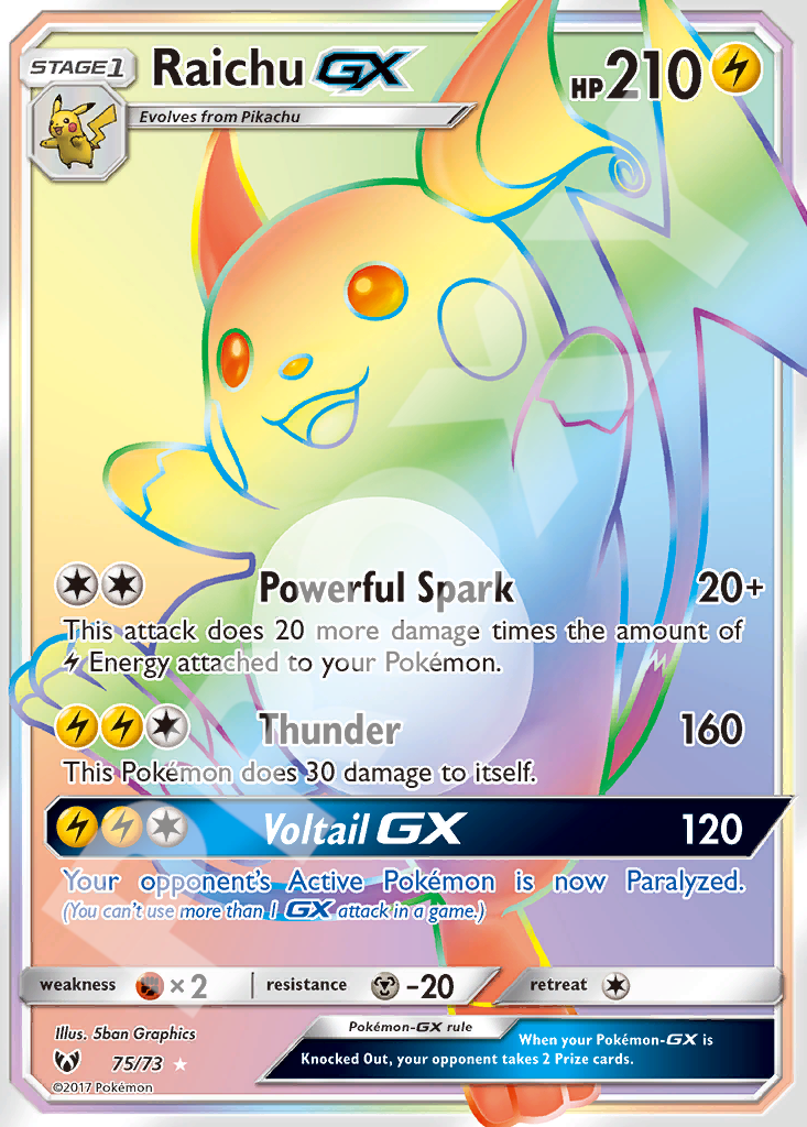 Raichu GX 075 – Shining Legends | The Proxy Lab