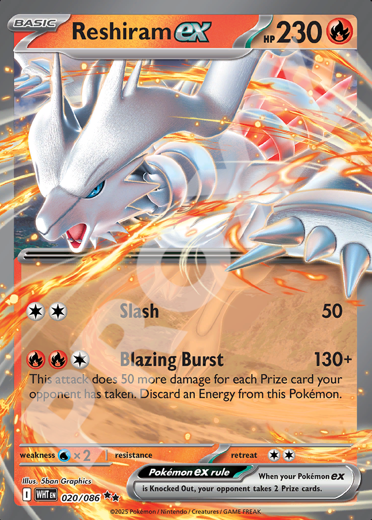 Reshiram EX 020 –  White Flare | The Proxy Lab