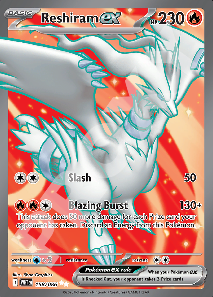 Reshiram EX 158 –  White Flare | The Proxy Lab
