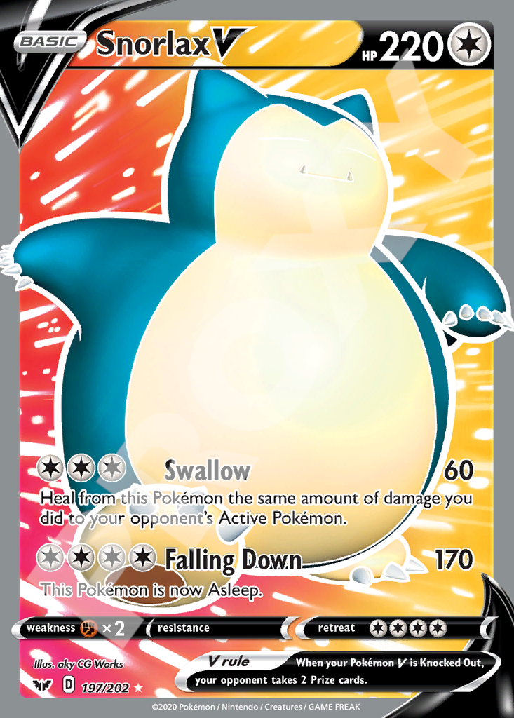 Snorlax V 197 – Sword & Shield | The Proxy Lab