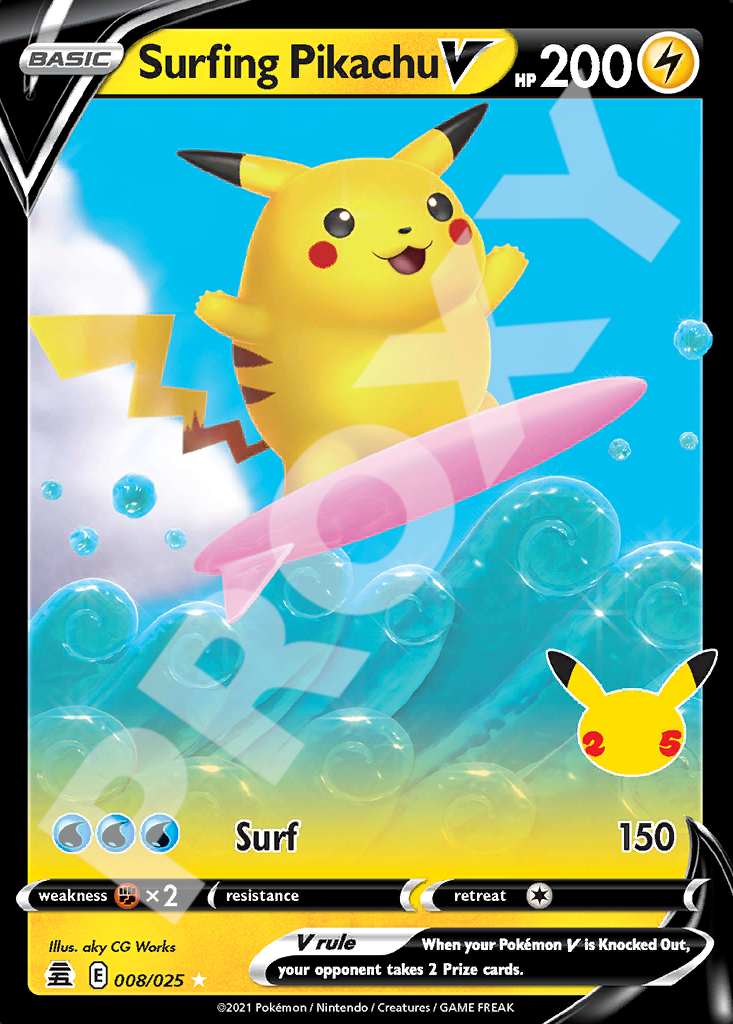 Surfing Pikachu V 008 – Celebrations | The Proxy Lab