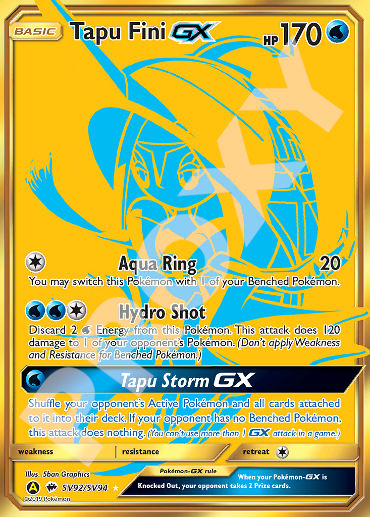 Tapu Fini GX SV92 – Hidden Fates | The Proxy Lab