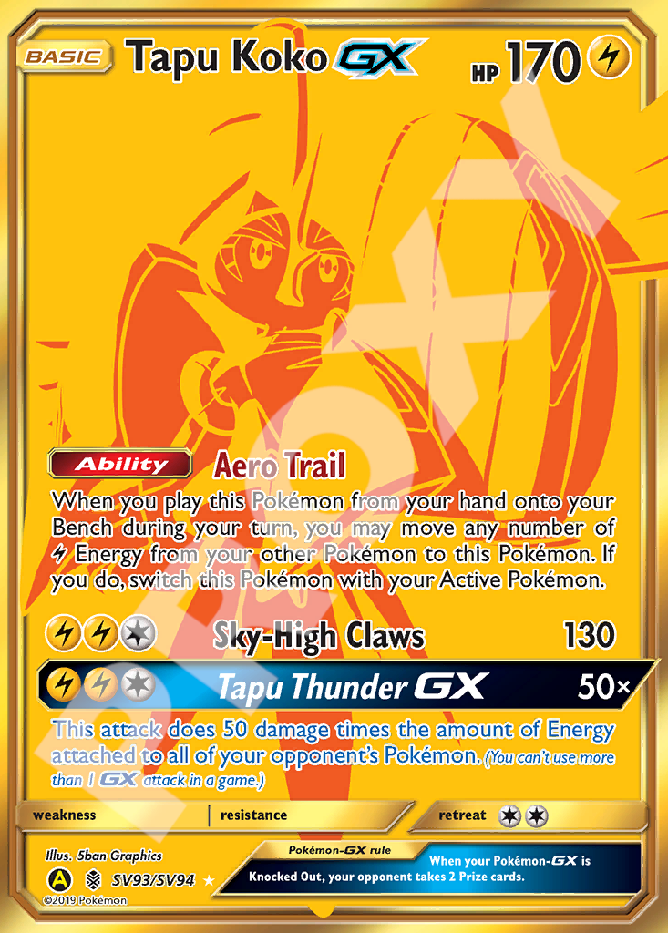 Tapu Koko GX SV93 – Hidden Fates | The Proxy Lab