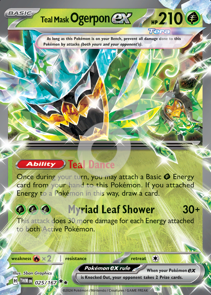 Teal Mask Ogerpon EX 025 – Twilight Masquerade | The Proxy Lab