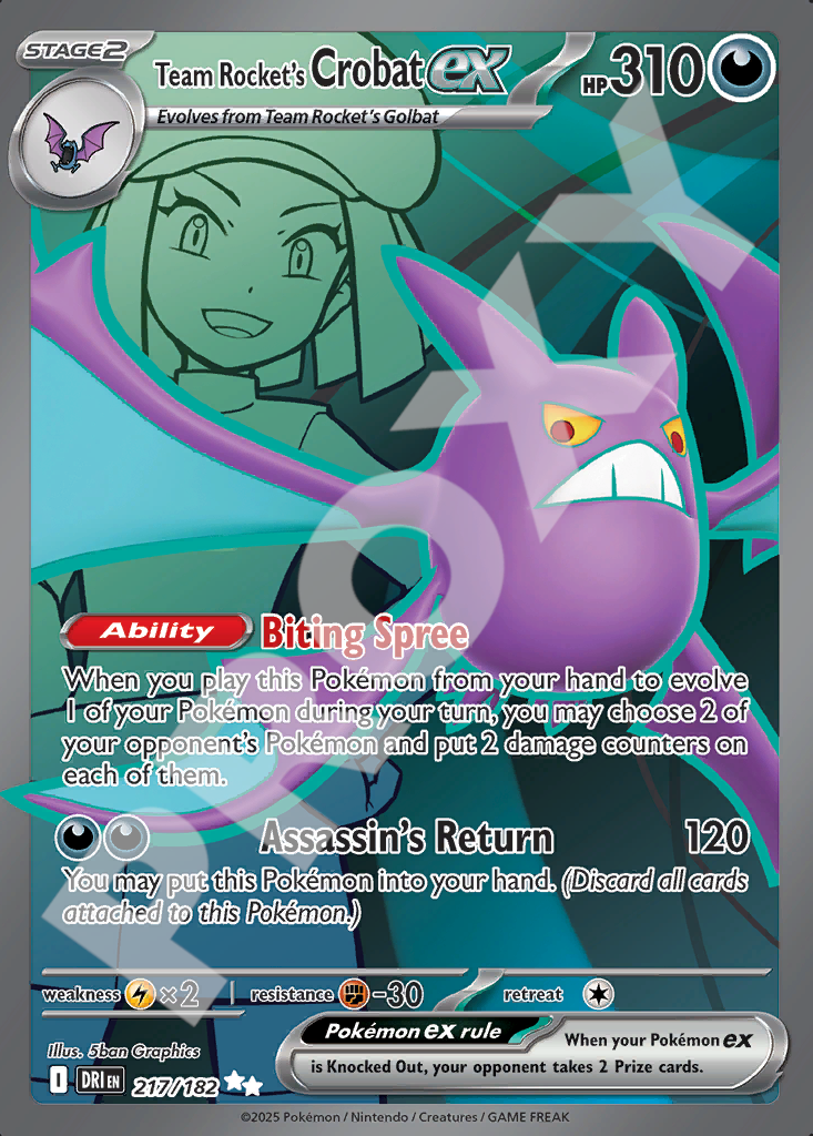 Team Rockets Crobat EX 217 – Destined Rivals | The Proxy Lab