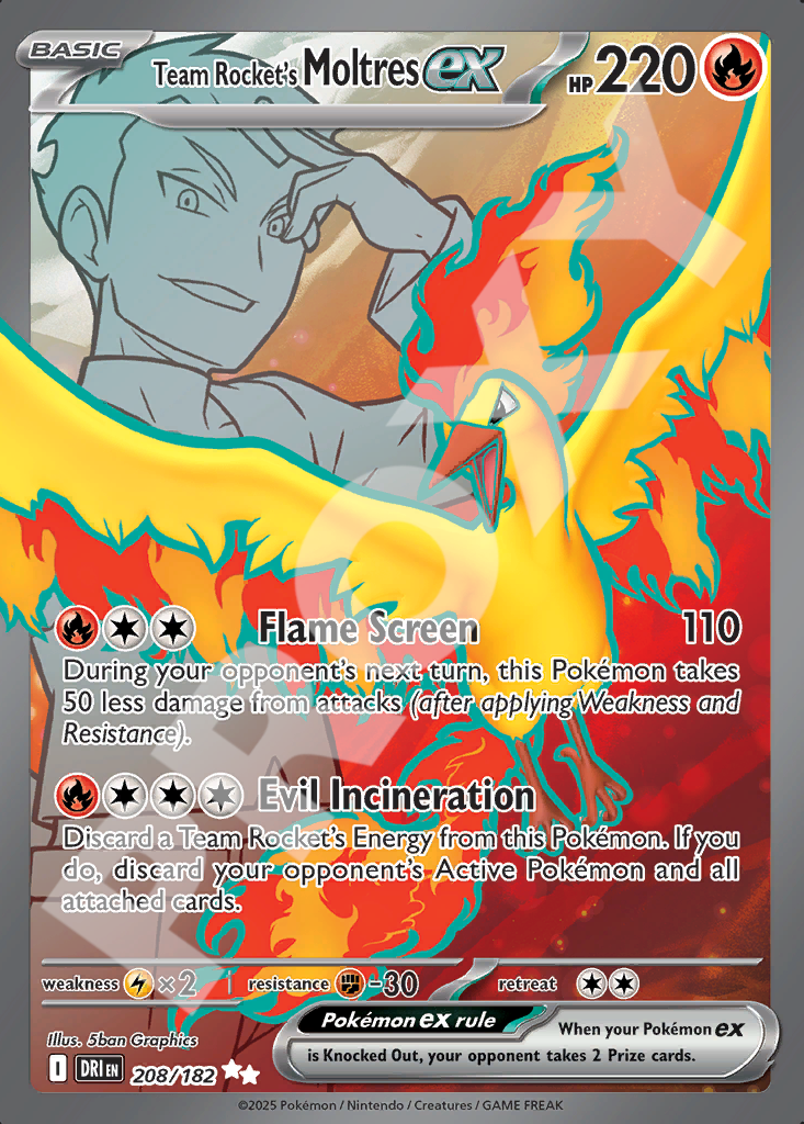 Team Rockets Moltres EX 208 – Destined Rivals | The Proxy Lab