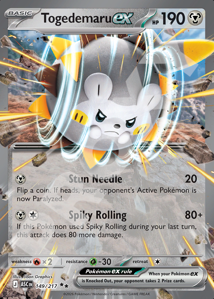 Togedemaru EX 149 – Ascended Heroes | The Proxy Lab