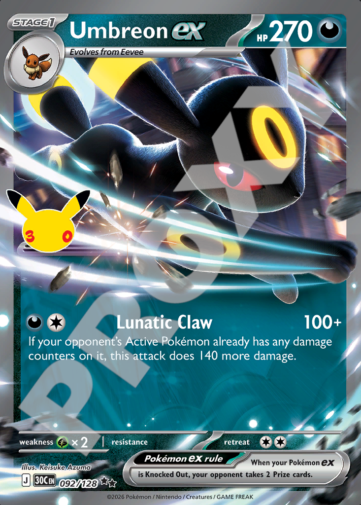 Umbreon ex 092 – 30th Celebration | The Proxy Lab