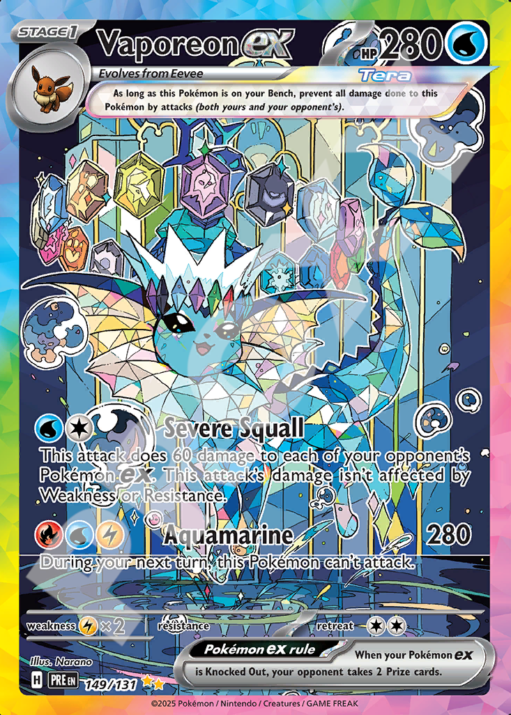 Vaporeon EX 149 – Prismatic Evolutions | The Proxy Lab