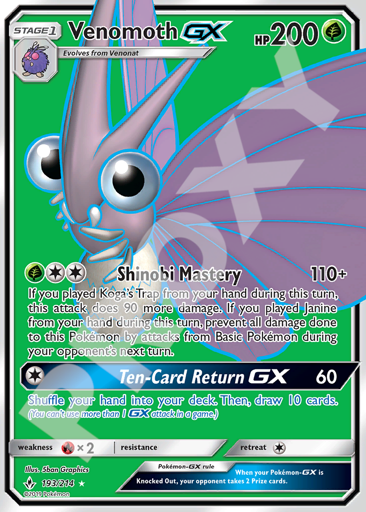 Venomoth GX 193 – Unbroken Bonds | The Proxy Lab