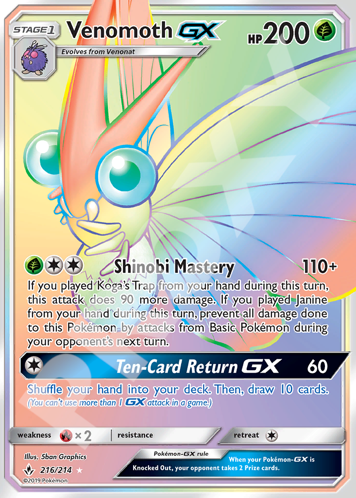 Venomoth GX 216 – Unbroken Bonds | The Proxy Lab