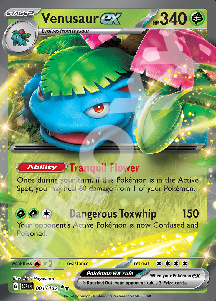 Venusaur EX 001 – Stellar Crown | The Proxy Lab