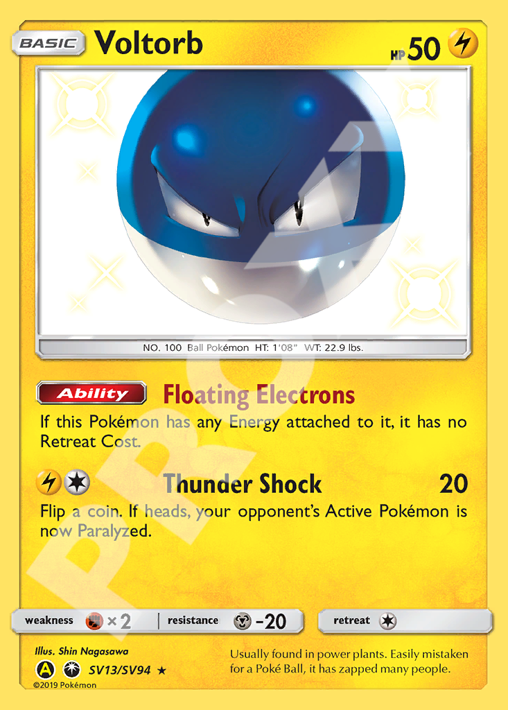 Voltorb SV13 082 – Hidden Fates | The Proxy Lab